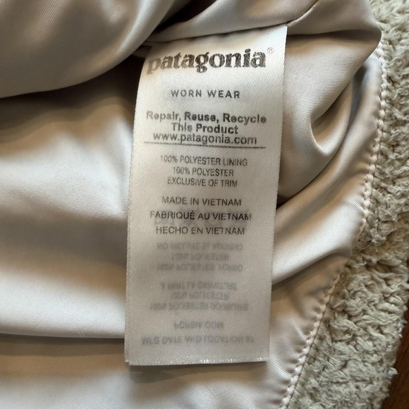 Patagonia Jacket Womens Small Beige Los Gatos Fleece Full Zip Sherpa Lined - Picture 6 of 9